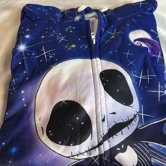 Jack Skelton Zip Up Hoodie. Size L. Polyester/Cotton. Black/Purple . NWT - Picture 3 of 12